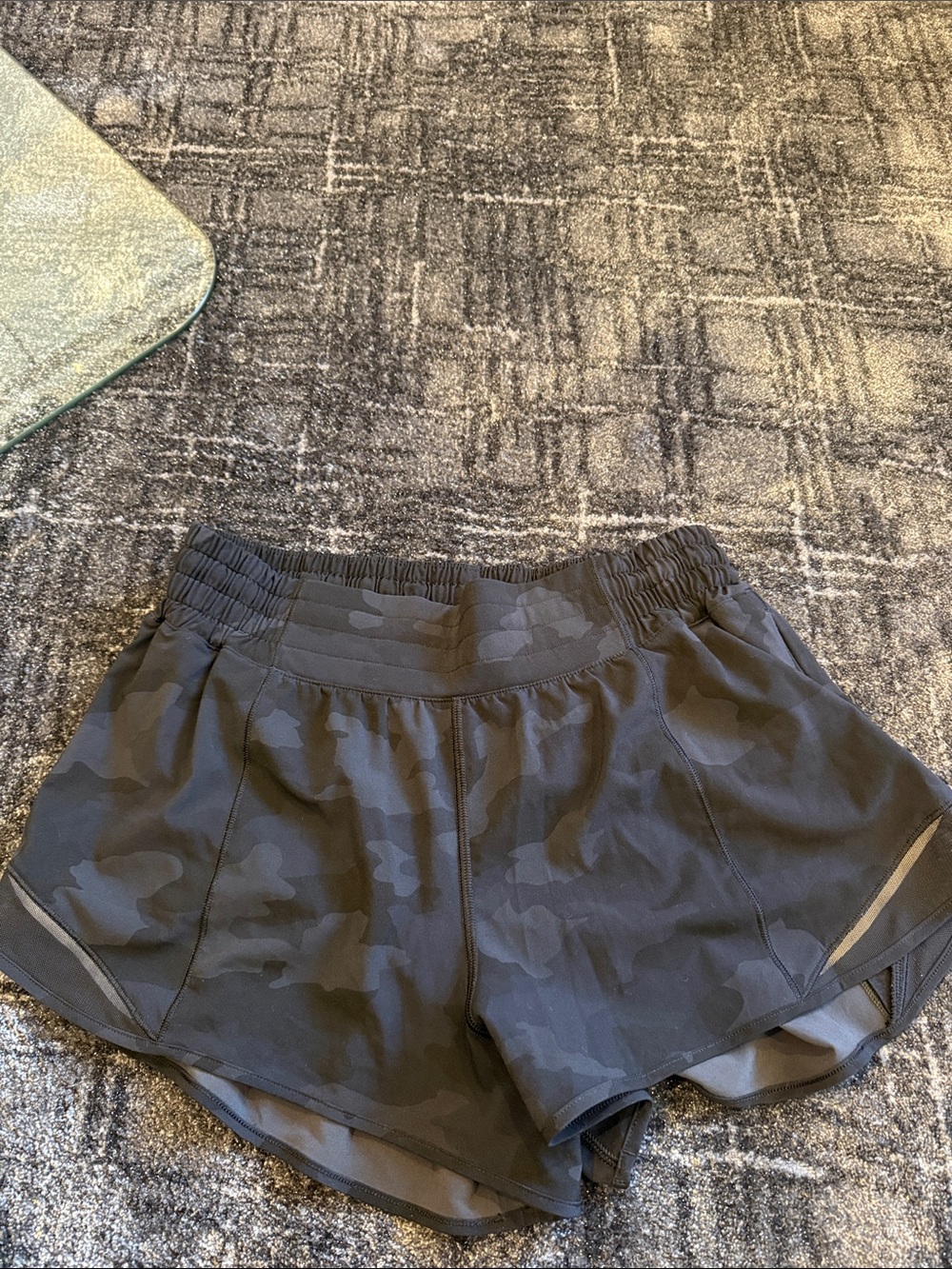 lululemon athletica Black Camouflage Running Shorts